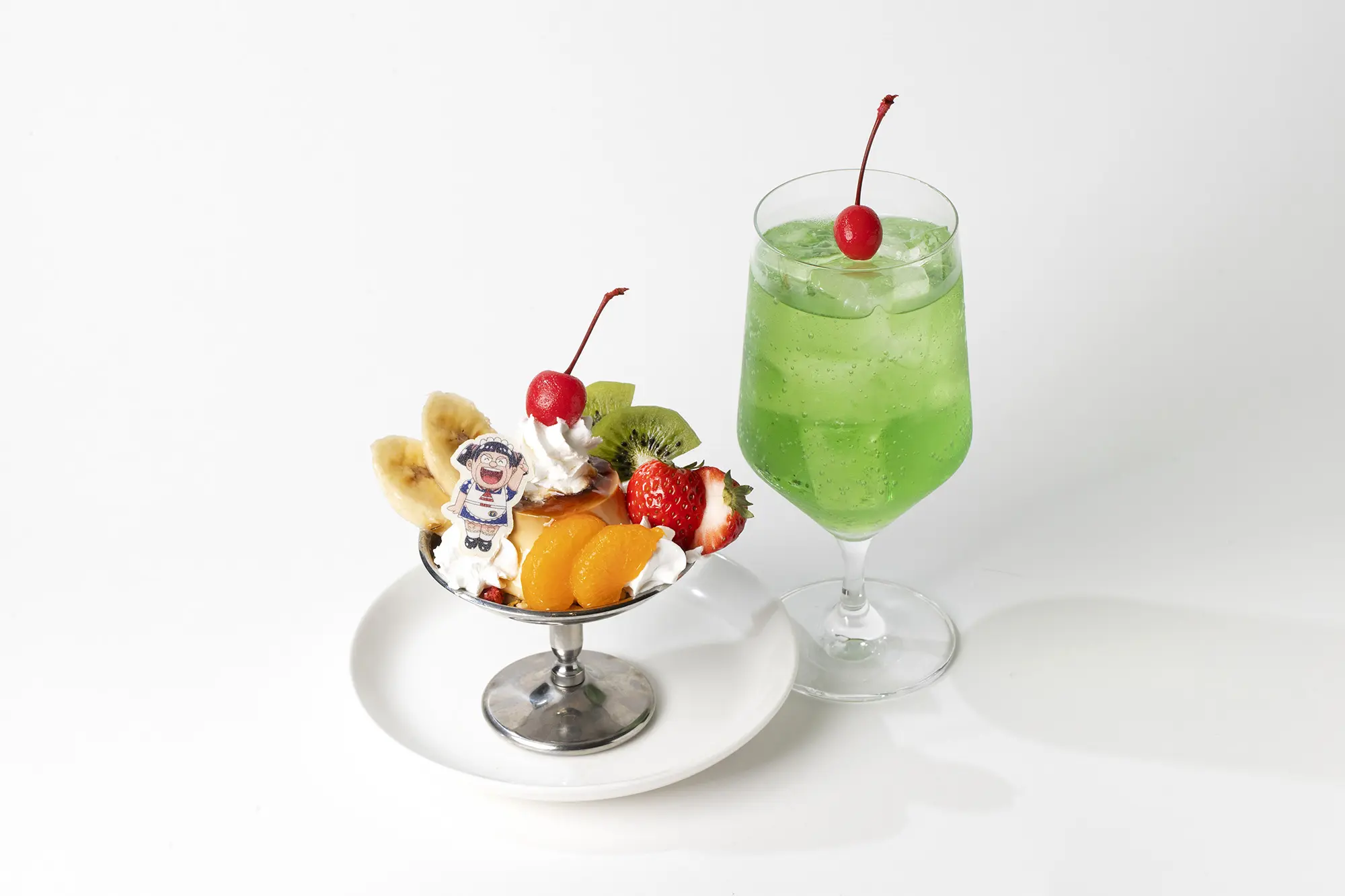 なつかしのプリンアラモード（メロンソーダ付き）：1,600円（税込）