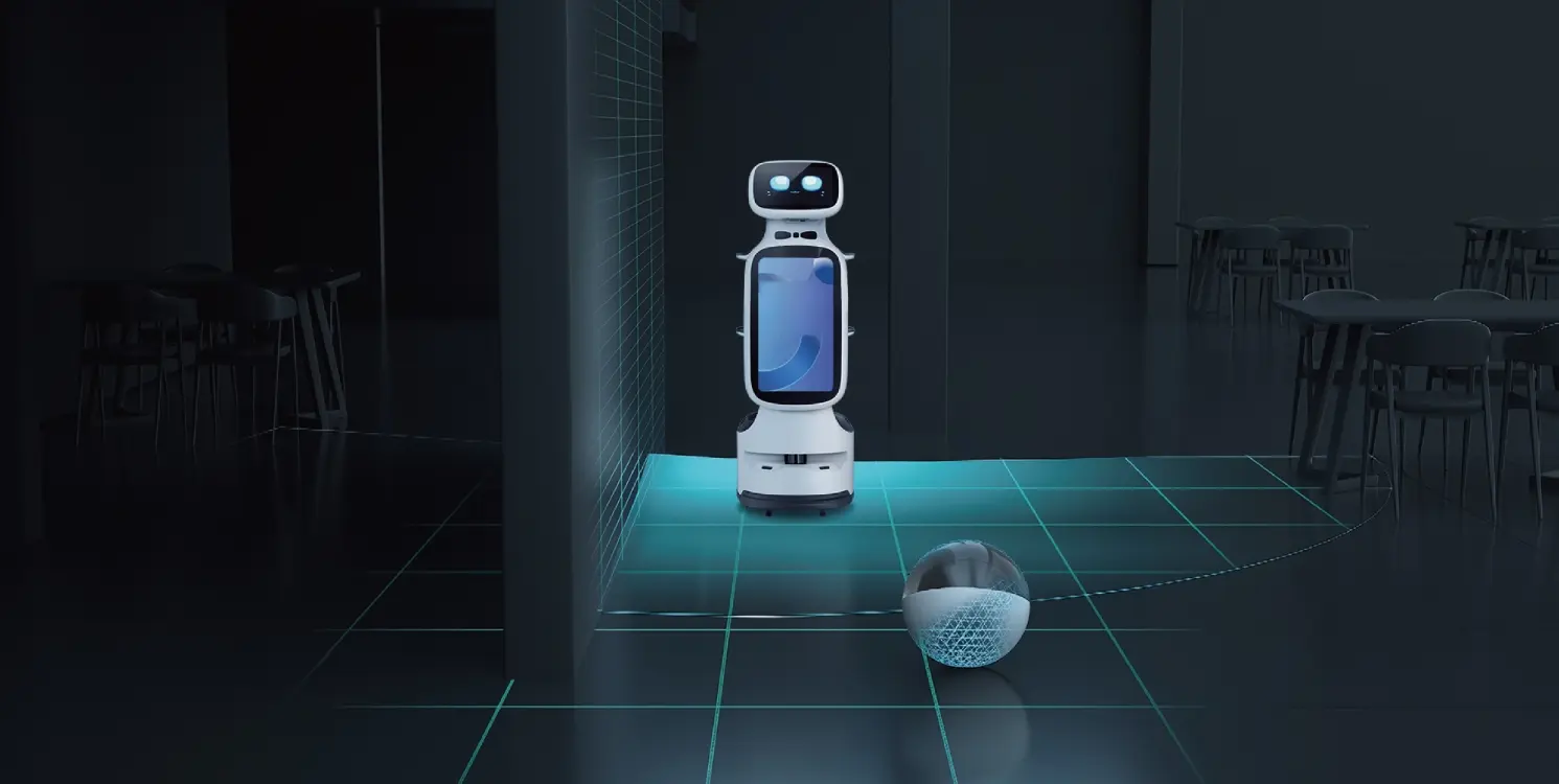 高精度な周辺認識で複雑な店内でも、障害物とぶつからない安全走行