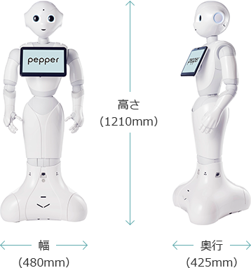 Pepper のサイズ（1210×480×425mm）