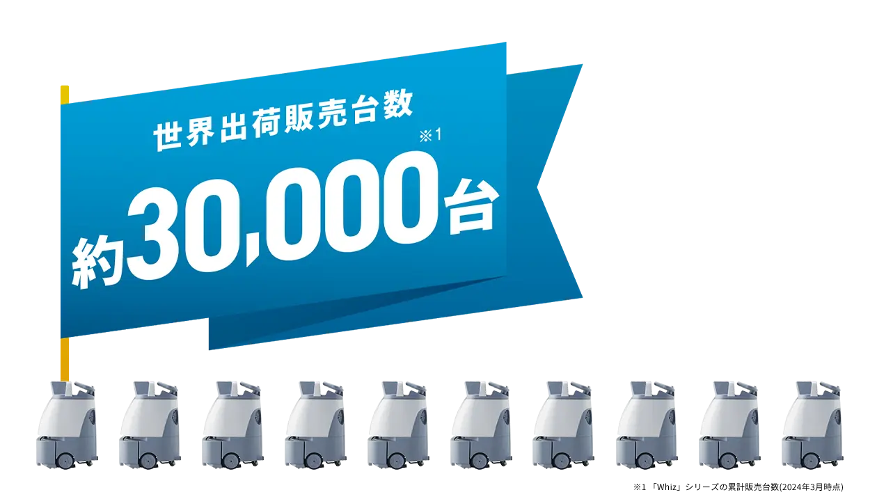 世界中で30,000台以上！ Whizを提供開始した2019年5月から2024年3月末までの累計販売台数